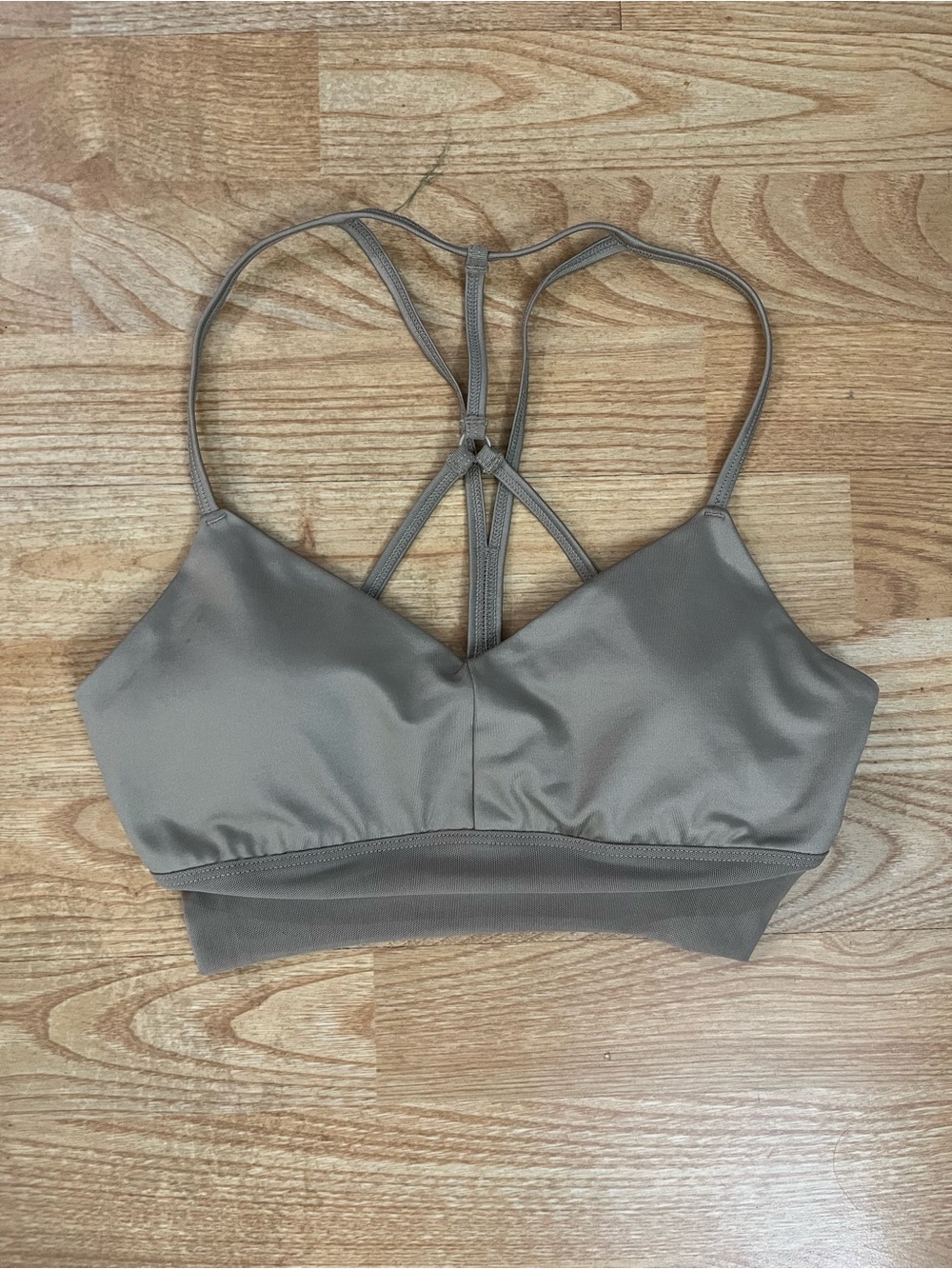 ALO Yoga Lavish Bra Taupe Size XS NWOT